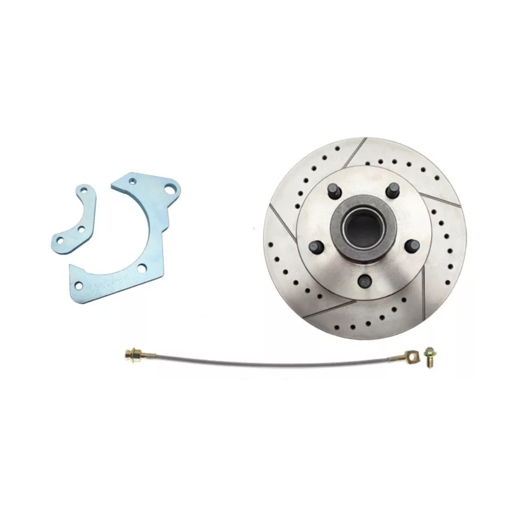 1965-1968 GM Full Size Disc Brake Kit Drilled/Slotted Rotors-Red DBK6568LXR Brakes MBM