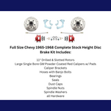 1965-1968 GM Full Size Disc Brake Kit Drilled/Slotted Rotors-Red DBK6568LXR Brakes MBM
