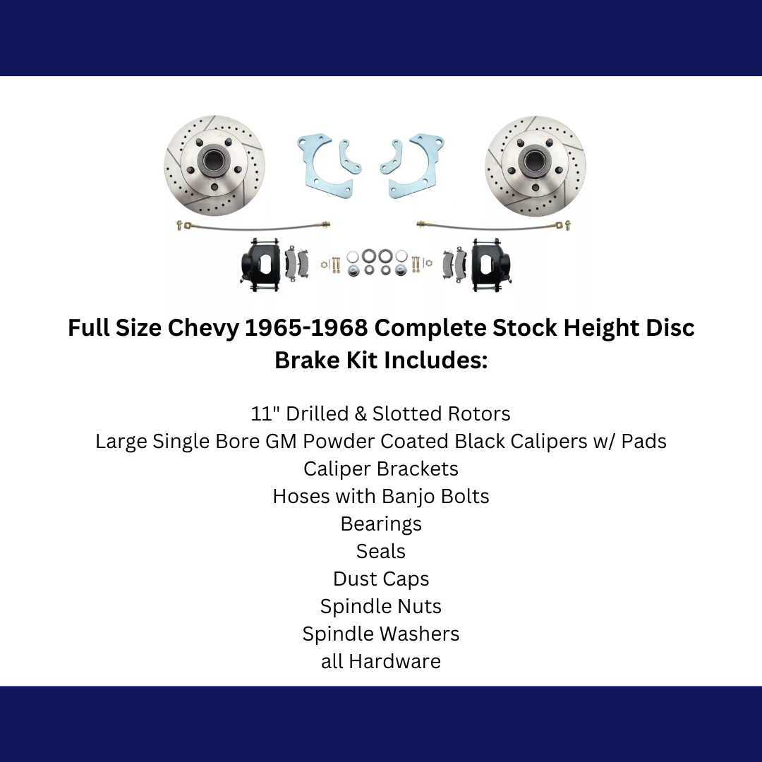t Fits 1965-68 GM Full Size Disc Brake Kit Drilled/Slotted Rotors-Black DBK6568LXB MBM Brakes