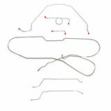 t Fits 1966 Chevy Malibu Hardtop w/ Manual Drum, Complete Brake Line Kit CBK0276SS Fine Lines