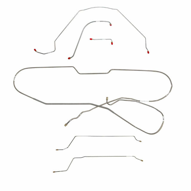 Complete Brake Line Kit for 1966 Chevy Malibu Hardtop w/ Power Drum ABS drum brakes stainless steel