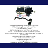 1967-1970 Ford Mustang Booster Conversion Automatic Only (Disc/Drum) FD-256 Brakes MBM