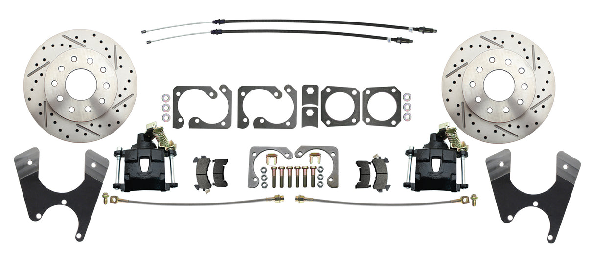 1967-69 Camaro 10/12; Disc Brake w/E-Brake&Slotted Rotor-Black DBK1012SLX-B Brakes MBM