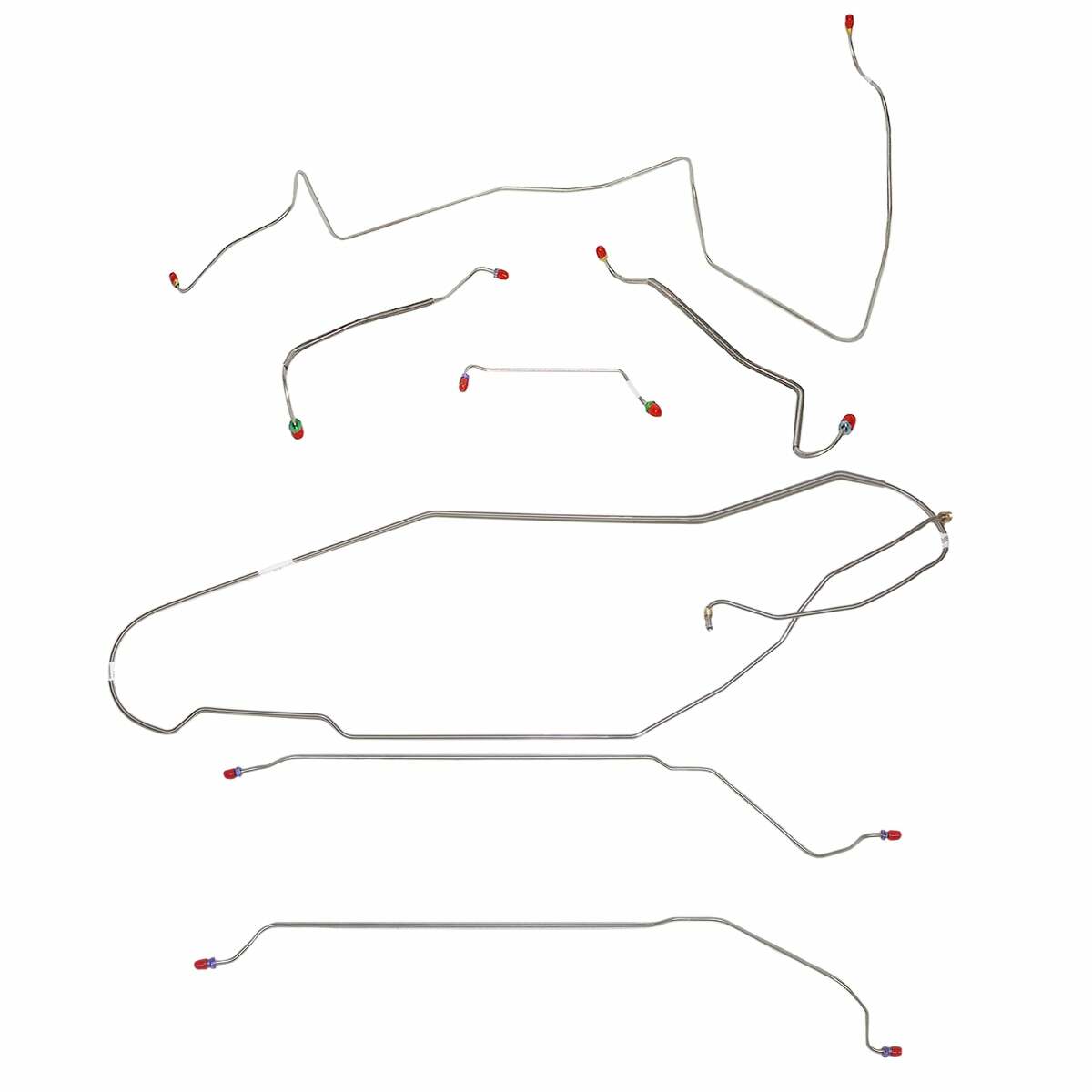 Complete Brake Line Kit for 1967 LeMans/GTO w/Manual Drum, Hardtop; ABS stainless steel