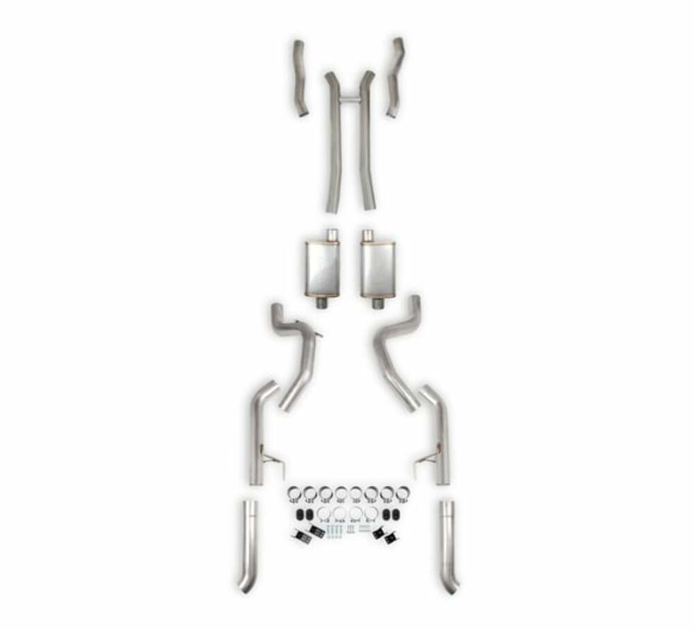 Hooker BlackHeart Fits 1968-1970 Mopar B-Body 3.0" 304 S/S Gen III Hemi Swap Exhaust System for 1968-1970 Dodge Road Runner black stainless steel long tube