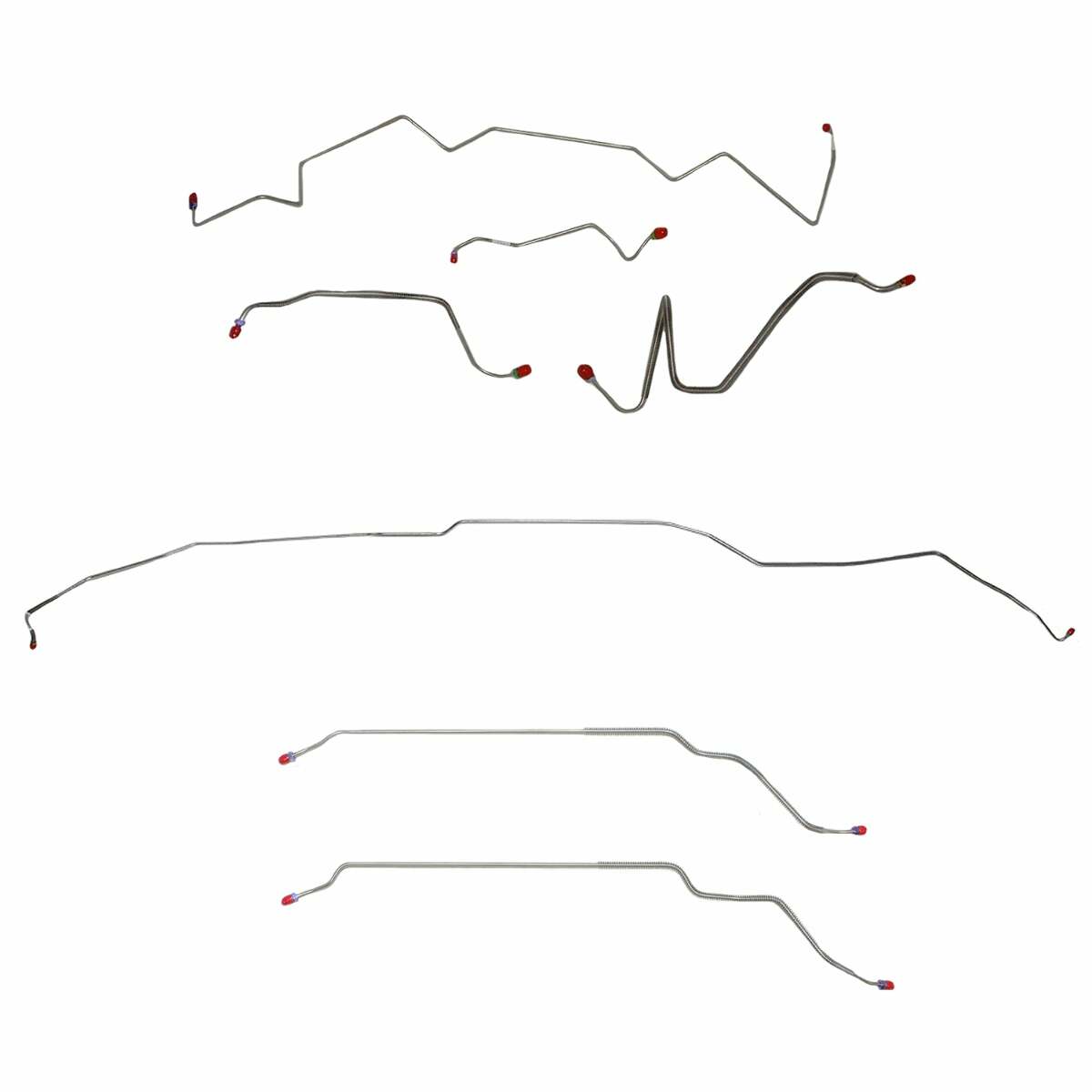 t Fits 1968 LeMans/GTO w/Manual Drum, Hardtop Complete Brake Line Kit; CBK0457SS Fine Lines
