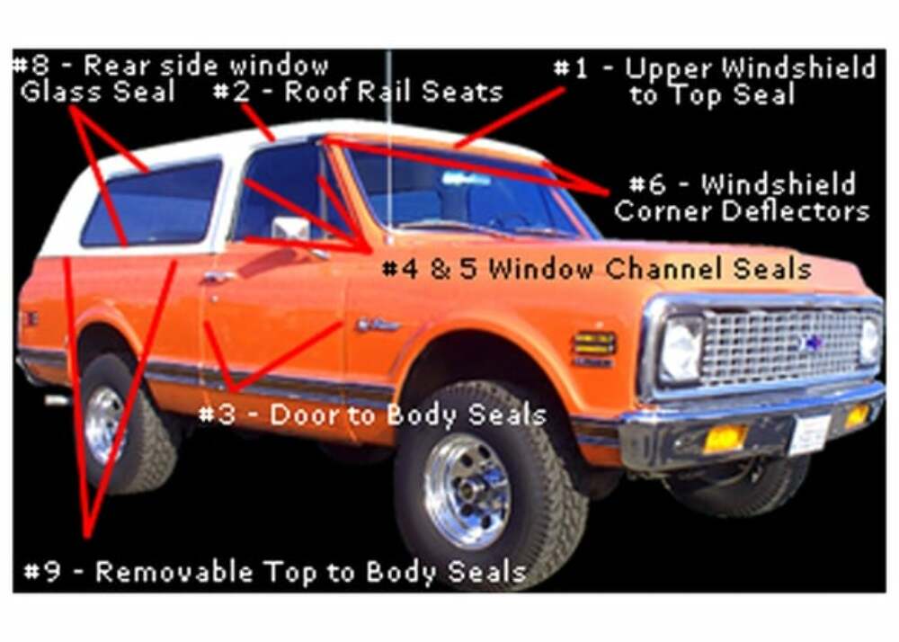 1969-1972 Chevrolet Blazer; Seal - Upper Windshield Seal BRT0010
