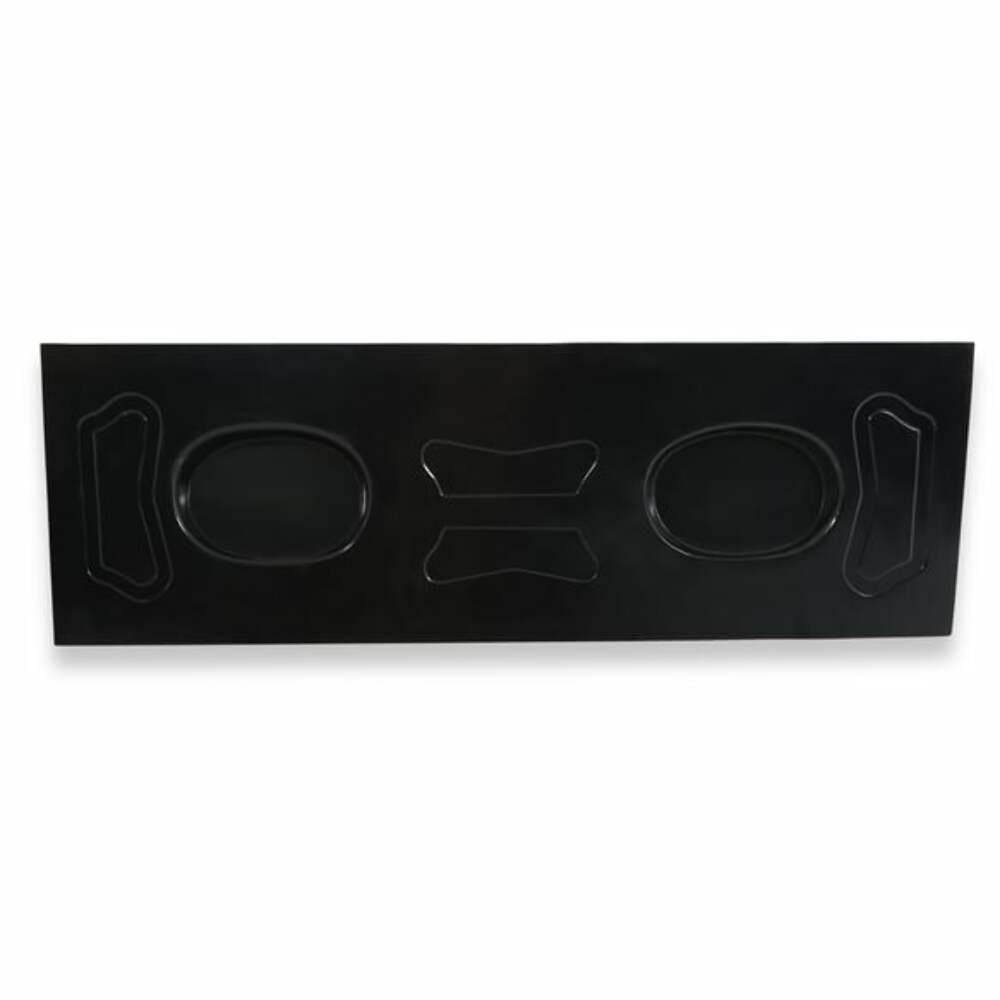 1971-1973 Ford Mustang Fastback package tray with 6x9 speaker pods factory style black ABS plastic D1ZZ-6346656-SP Scott Drake