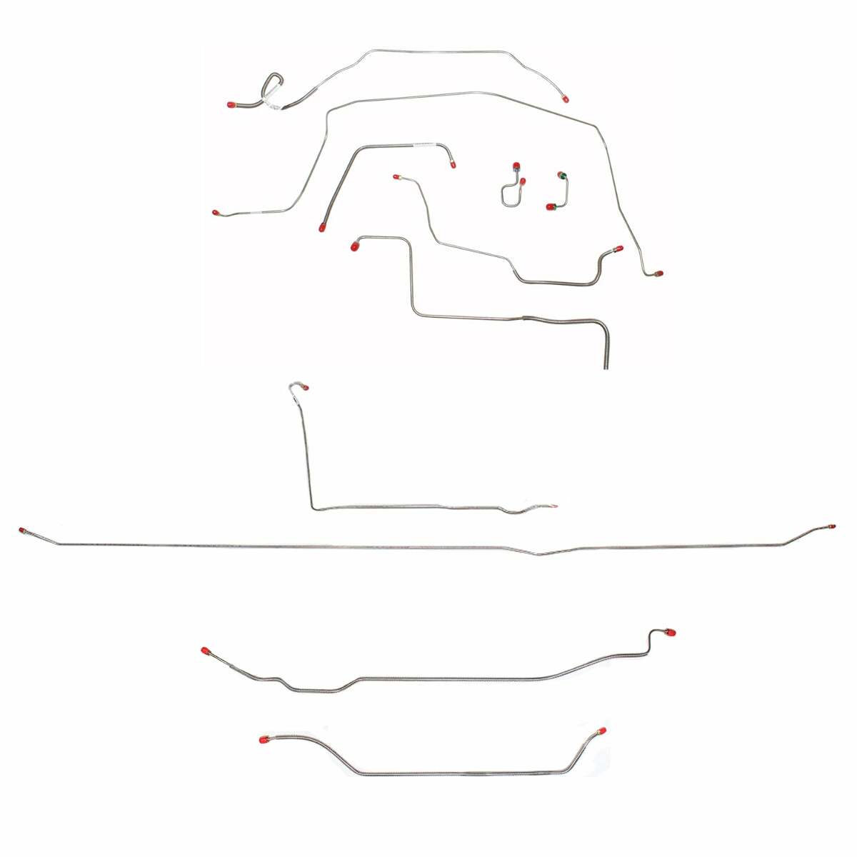 Complete Brake Line Kit for 1971-1972 Chevy C10 / GM C1500, , Power Brakes ABS 2WD long bed stainless steel