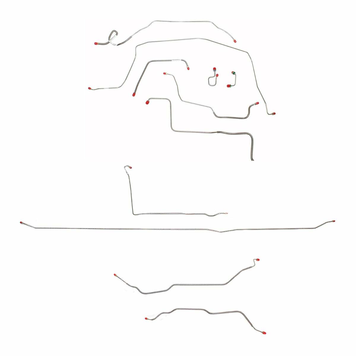 Complete Brake Line Kit for 1971-1972 Chevy C10 / GM C1500, , Power Brakes ABS 2WD long bed stainless steel