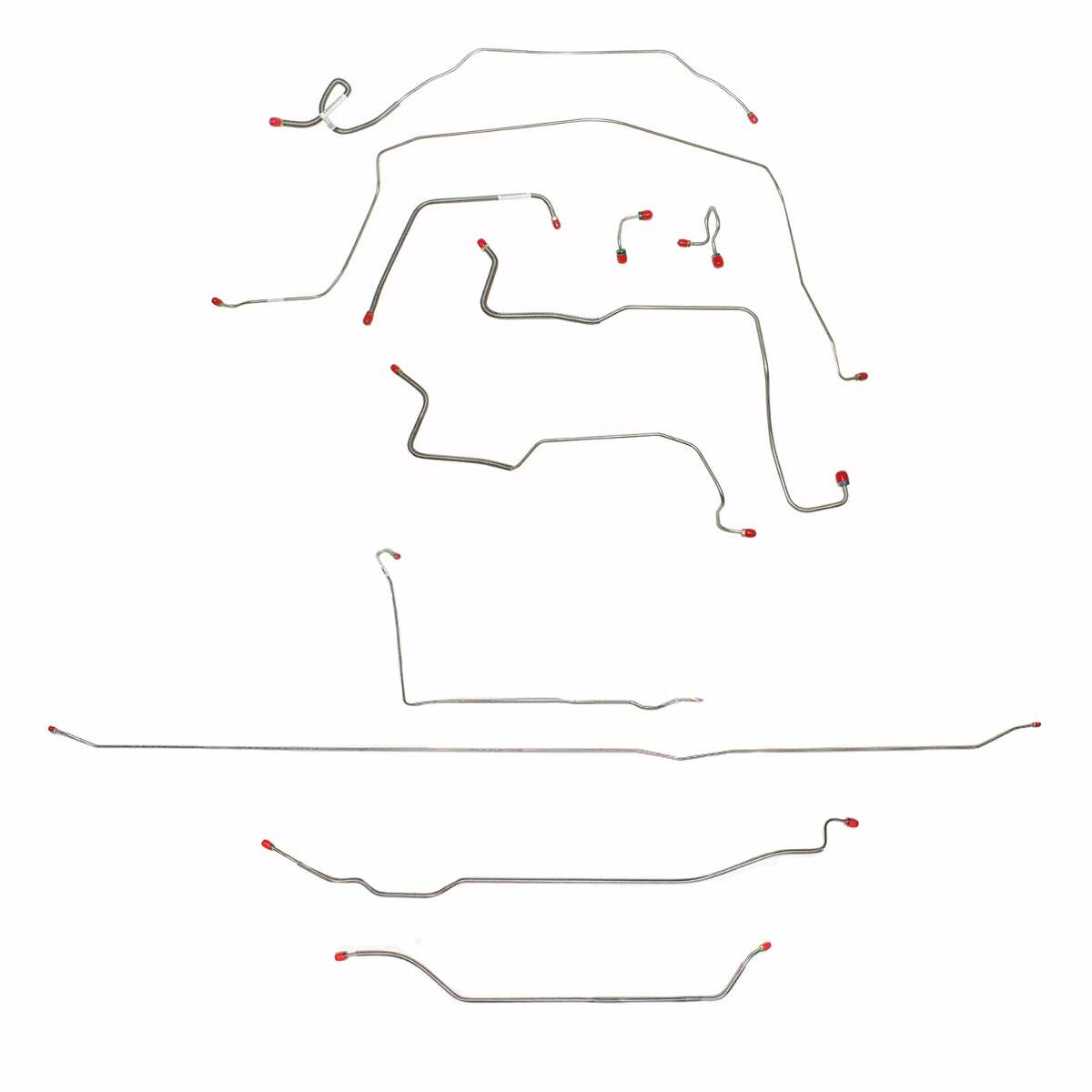 Complete Brake Line Kit for 1971-1972 Chevy C10 / GM C1500, , Standard Brakes ABS 2WD long bed stainless steel