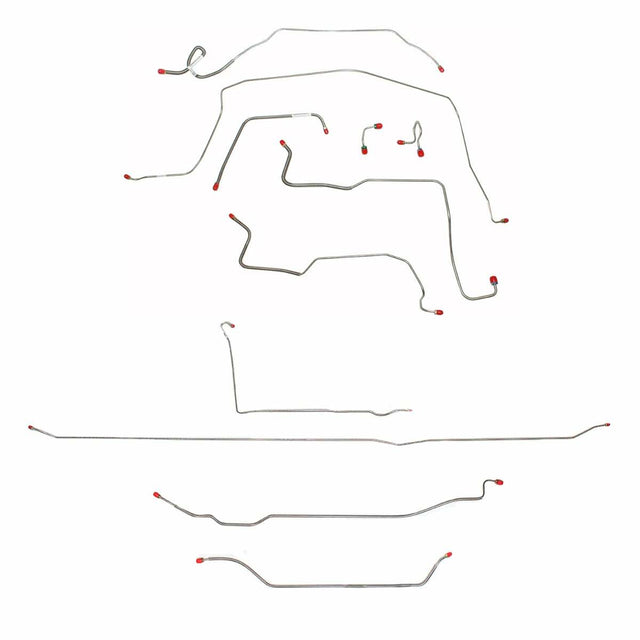 Complete Brake Line Kit for 1971-1972 Chevy C10 / GM C1500, , Standard Brakes ABS 2WD long bed stainless steel