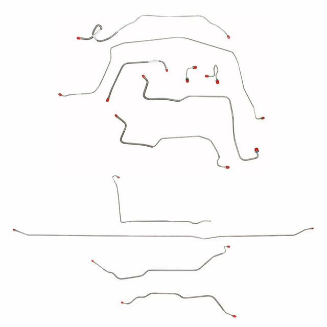 Complete Brake Line Kit for 1971-1972 Chevy C10 / GM C1500, , Standard Brakes ABS 2WD long bed stainless steel