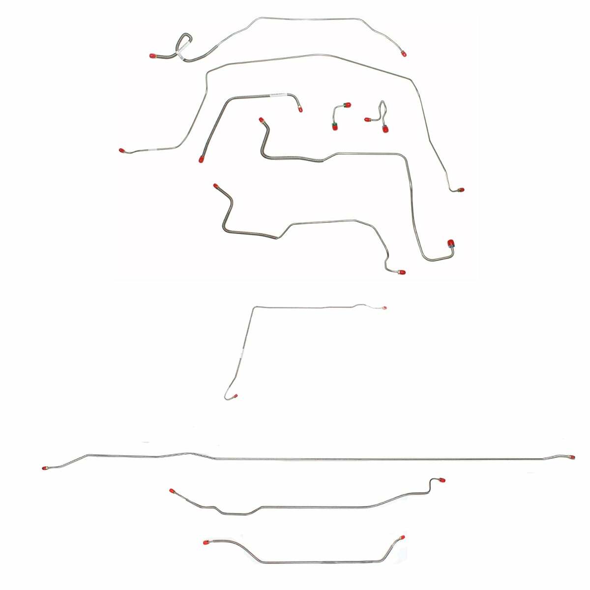Complete Brake Line Kit for 1971-1972 Chevy C10 / GM C1500, , Standard Brakes ABS 2WD short bed stainless steel