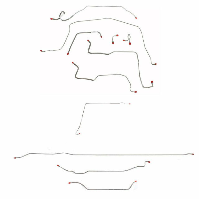 Complete Brake Line Kit for 1971-1972 Chevy C10 / GM C1500, , Standard Brakes ABS 2WD short bed stainless steel