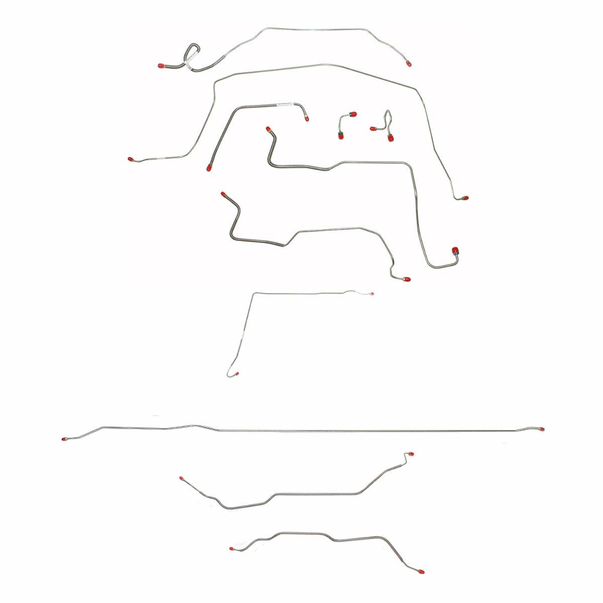 Complete Brake Line Kit for 1971-1972 Chevy C10 / GM C1500, , Standard Brakes ABS 2WD short bed stainless steel