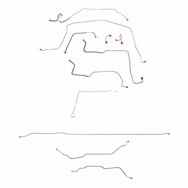 Complete Brake Line Kit for 1971-1972 Chevy C10 / GM C1500, , Standard Brakes ABS 2WD short bed stainless steel