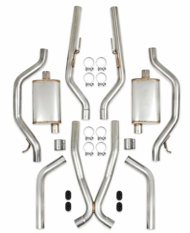 Hooker BlackHeart Fits 1973-1974 GM C10/15 2WD Short Bed, Cat-Back Exhaust System 70501417-RHKR for 1973-1974 Chevy C10 black stainless steel