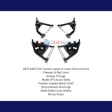Fits 1973-1987 Chevrolet C10 2WD Tubular Upper & Lower Control Arms for 1973-1987 Chevy C10 steel black fits-1973-1987-chevrolet-c10-2wd-tubular-upper-lower-control-arms-lcauca7387