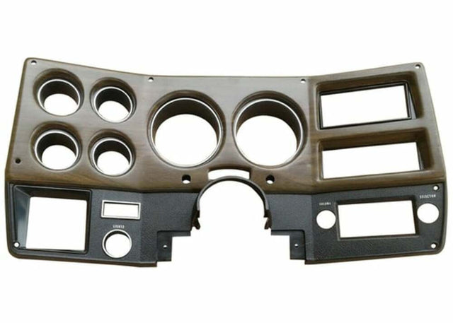 1975-1977 Chevrolet C10; Instrument Bezel-With A/C-Silver/Woodgrain INST781