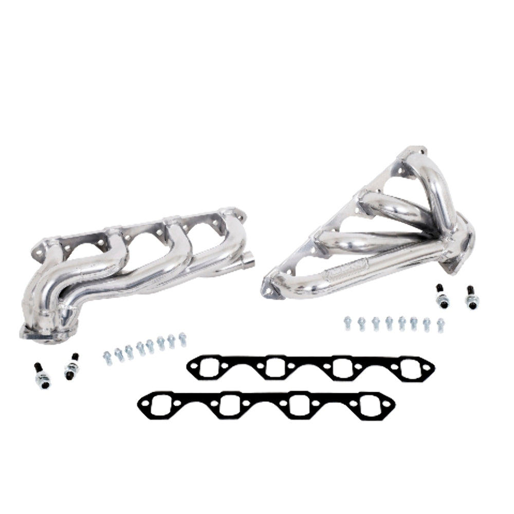 Fits 1987-1995 Ford F150 351W 1-5/8 Shorty Exhaust Headers-Silver-35110 for 1987-1995 Ford F-150 ceramic coated polished