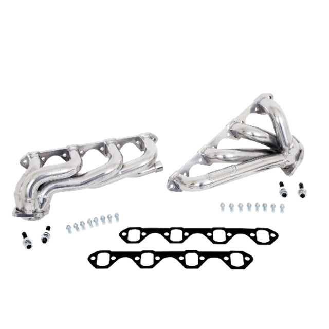 Fits 1987-1995 Ford F150 351W 1-5/8 Shorty Exhaust Headers-Silver-35110 for 1987-1995 Ford F-150 ceramic coated polished