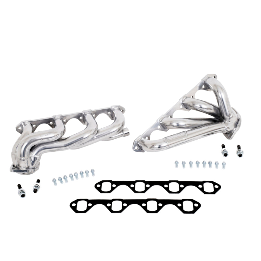 Fits 1987-1995 Ford F150 351W 1-5/8 Shorty Exhaust Headers-Silver-35110 for 1987-1995 Ford F-150 ceramic coated polished