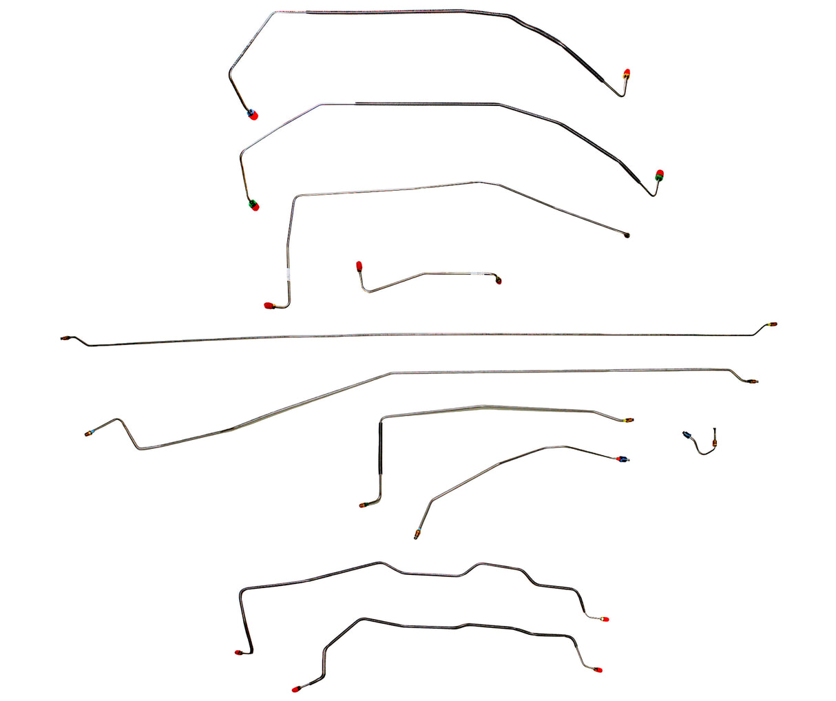 t Fits 1987-91 Chevy R3500, 2WD, Dually Axle; Complete Brake Line Kit CBK0336SS Fine Lines