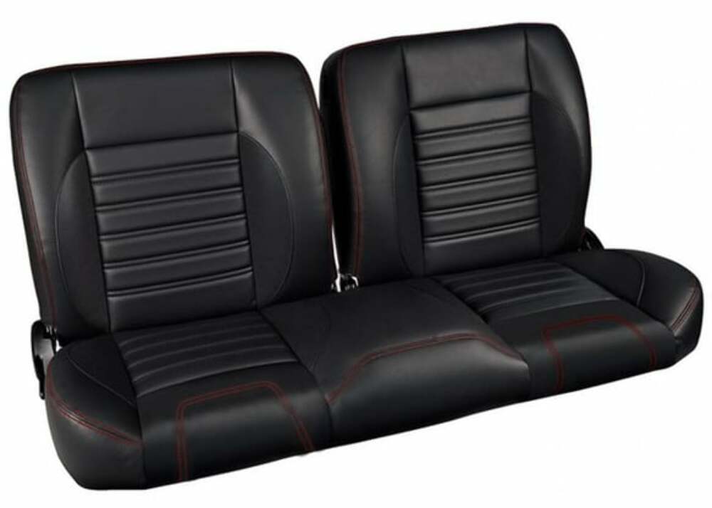 1987 Blazer Split-Bench Seat-Sport-Black/ White Stitching QSBNH87WHITE steel