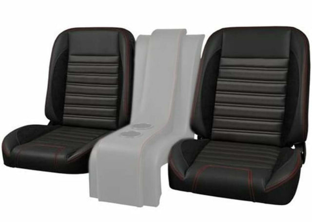 t Fits 1987 Chevrolet Blazer Bucket Seats Sport-Black w/ Red Stitching QSBKT87RED Brothers Trucks