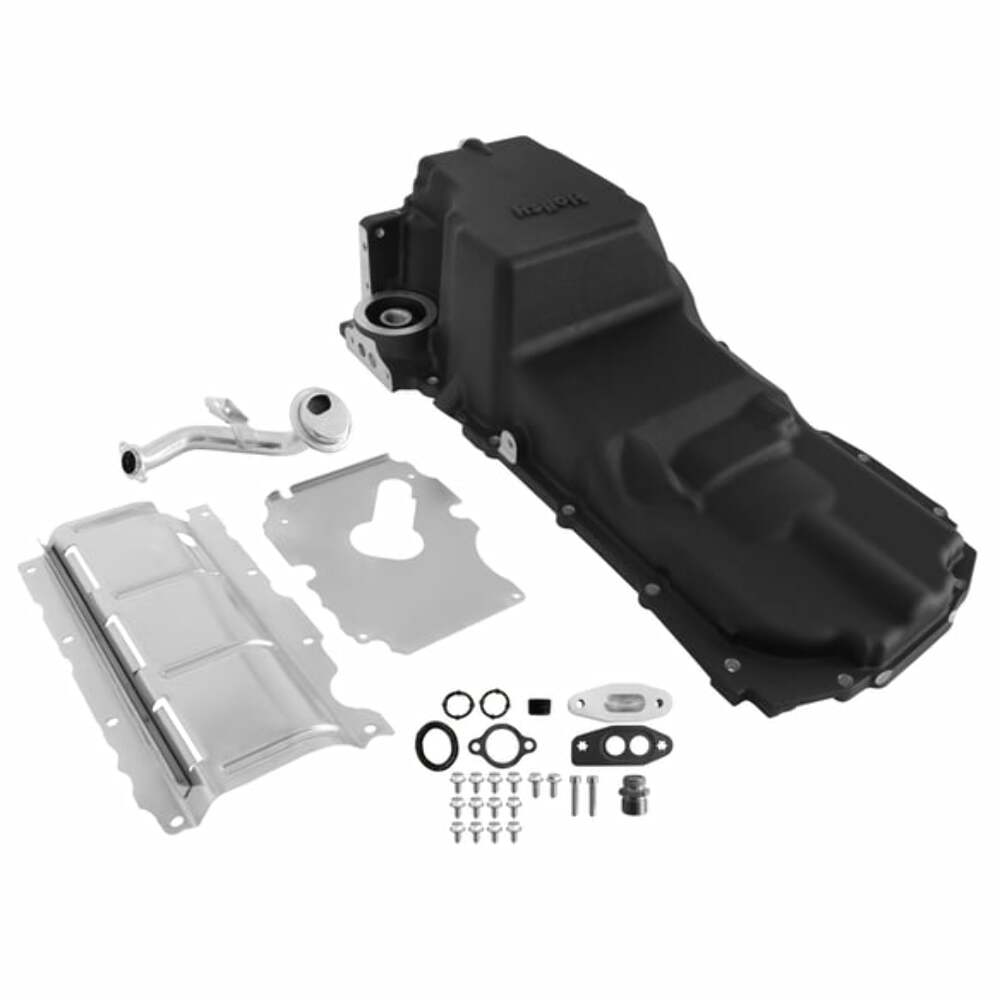 Hooker performance muffler black aluminum fits-1988-2000-gmc-c2500-gm-lt-swap-oil-pan-4wd-truck-off-road-black-302-24bk
