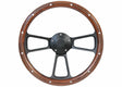 1988-91 Blazer Custom Steering Wheels-Black / Wood-Plain STRF8BW74-91