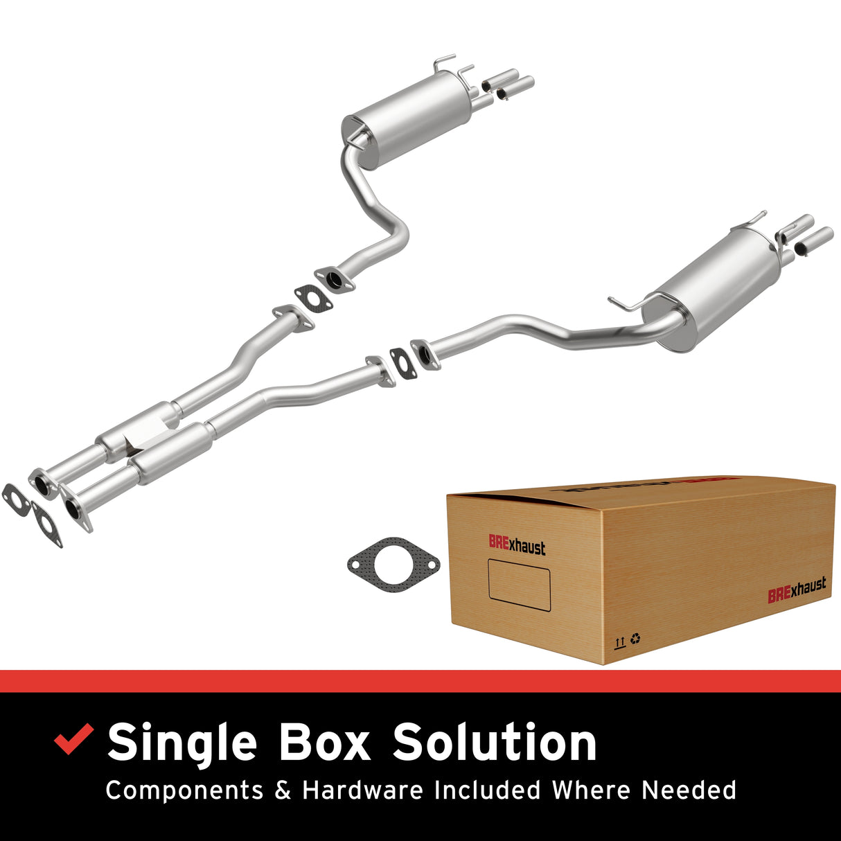 Fits 1990-1996 Nissan 300ZX 3.0L Direct-Fit Replacement Exhaust System 106-0612 aluminized steel