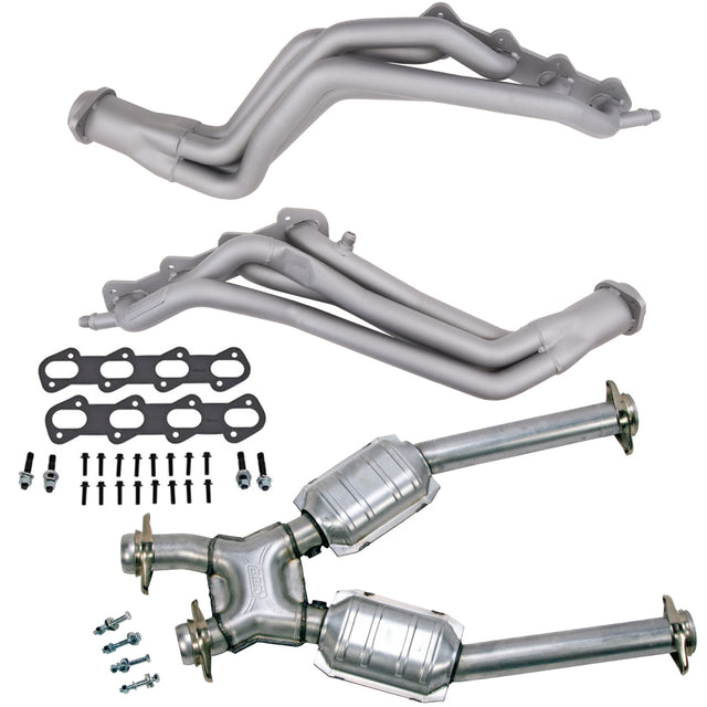 Fits 1996-98 Mustang 4.6L 1-5/8 Tube Headers, Short Mid X Pipe w/Converter-15322