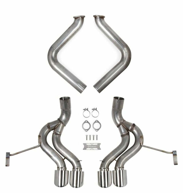 Hooker BlackHeart Fits 1997-2004 Chevrolet Corvette; Axle-Back Exhaust System - 70401344-RHKR for 1997-2004 Chevy Corvette black polished stainless steel