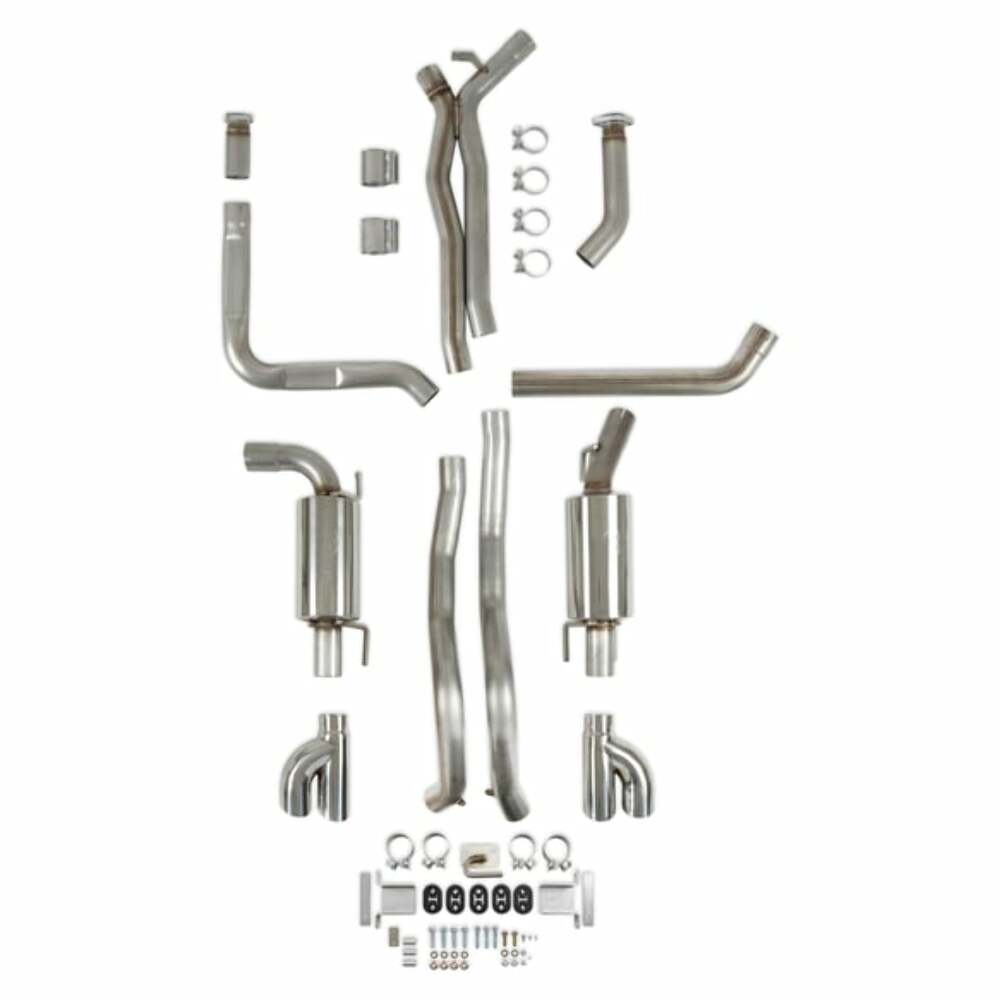 Hooker BlackHeart Fits 1998-2002 Chevrolet Camaro; Cat-Back Dual Exhaust System - 70501432-RHKR for 1998-2002 Chevy Firebird black polished stainless steel