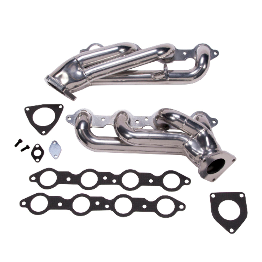 Fits 1999-2013 GM Truck/Suv 6.0L 1-3/4 Shorty Exhaust Headers-Silver-40060 for 1999-2013 Chevy ceramic coated polished