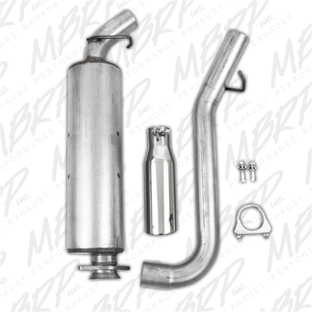 MBRP cat-back exhaust system fits 2000-2004 Jeep single side exit aluminized steel S5500AL 2 inch inlet/outlet