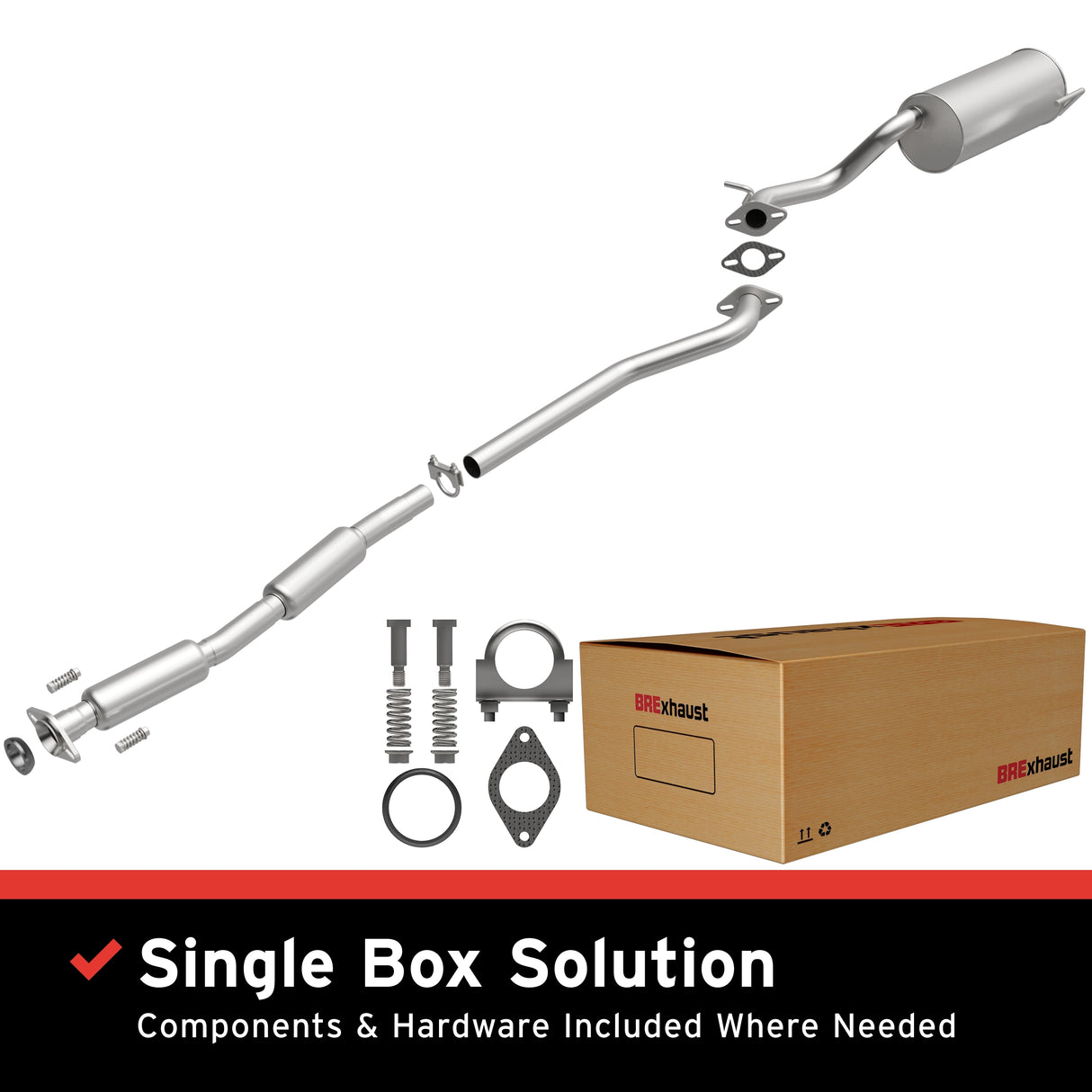 Fits 2000-2004 Subaru Direct-Fit Replacement Exhaust System 106-0186 aluminized steel