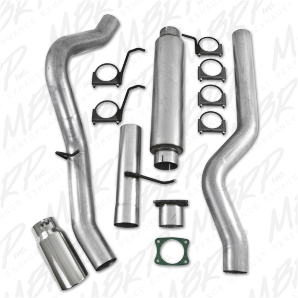 MBRP cat-back exhaust system fits 2001-2005 Chevy Silverado 3500 single side exit aluminized steel S6000AL 4 inch inlet/outlet