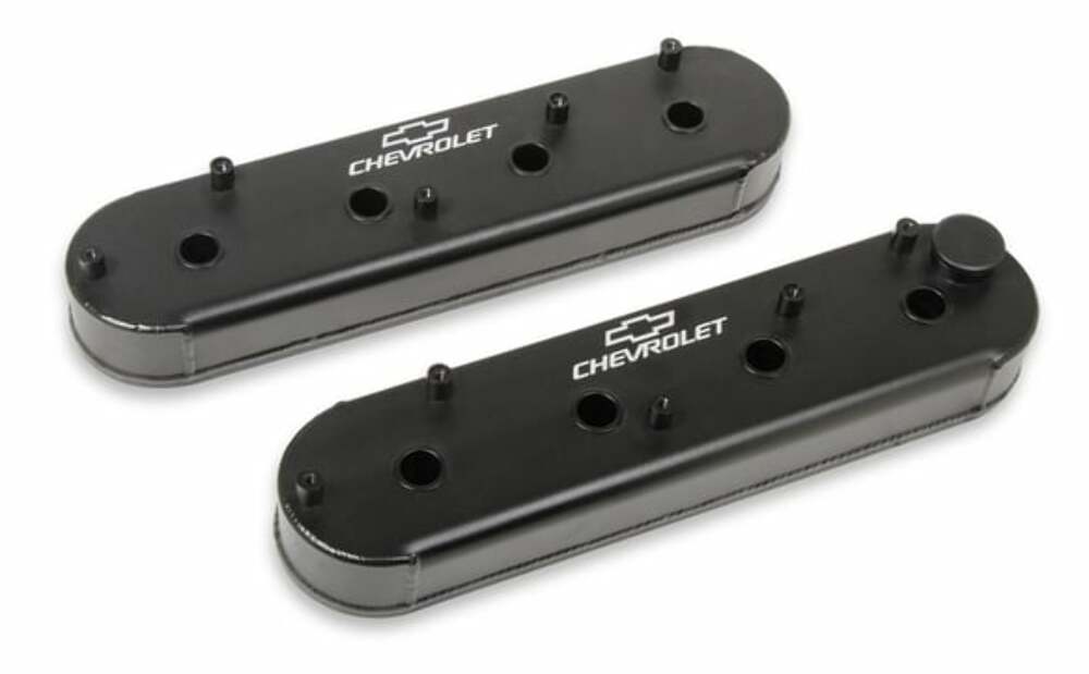 Holley Fits 2001-2017 Silverado 2500 HD Gm Track Series Valve Cover-Small Block 241-294 for 2001-2017 Chevy Silverado black aluminum