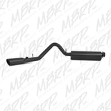 MBRP cat-back exhaust system fits 2005-2006 Jeep Wrangler single side exit aluminized steel black coated S5500BLK