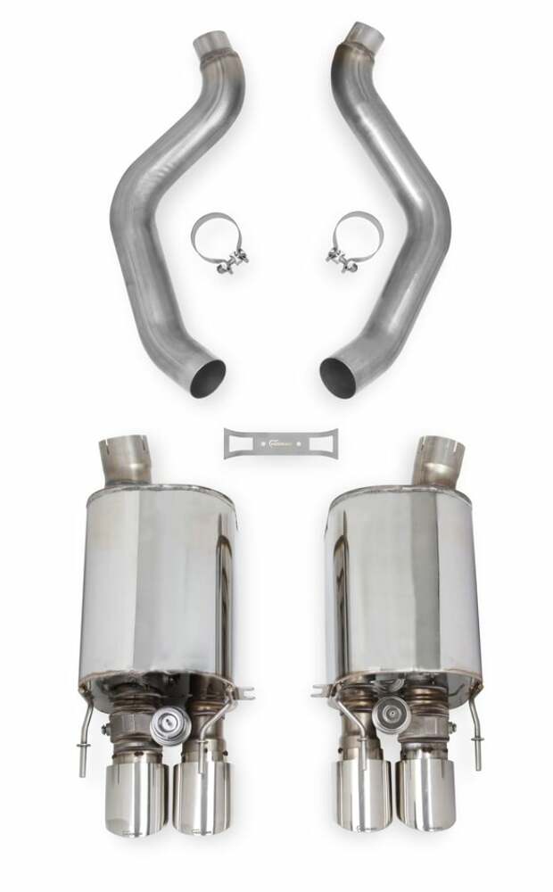 Hooker BlackHeart Fits 2005-2008 Chevrolet Corvette; Axle-Back Exhaust System - 70401313-RHKR for 2005-2008 Chevy Corvette black polished stainless steel