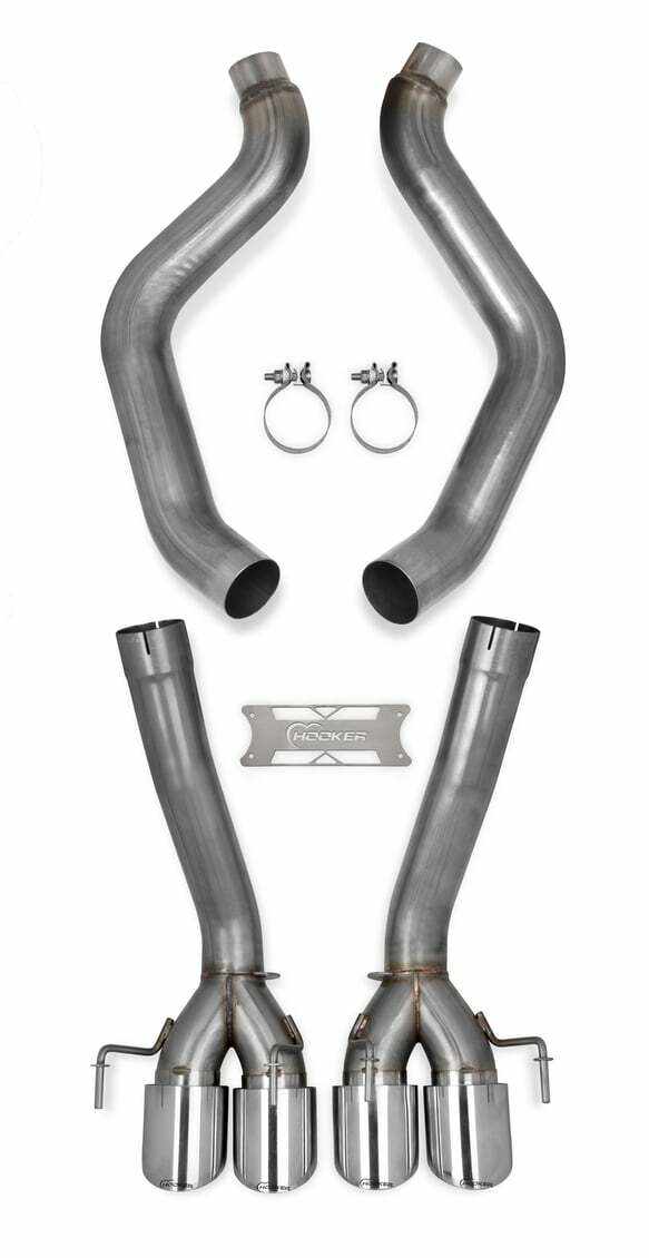 t Fits 2005-2008 Chevrolet Corvette; Axle-Back Exhaust System - 70401314-RHKR Hooker BlackHeart