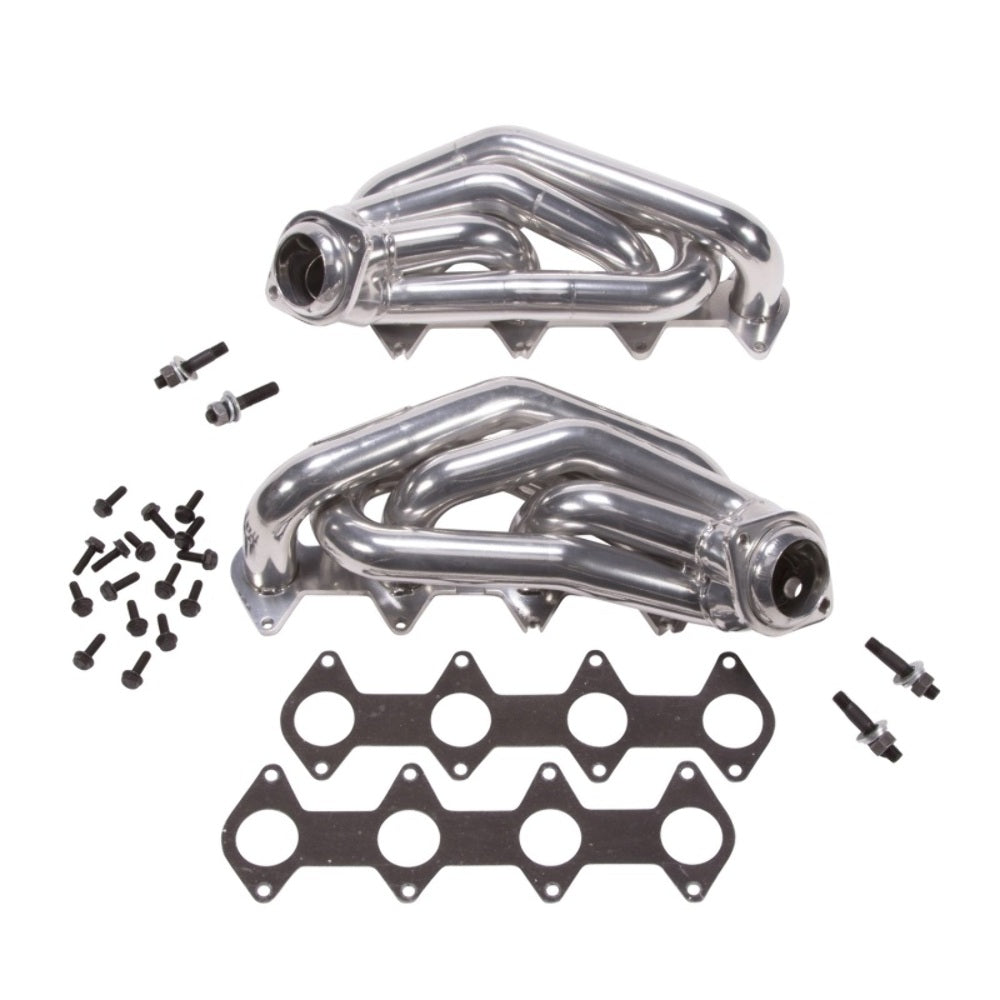 Fits 2005-2010 Mustang GT 1-5/8 Shorty Tuned Length Headers-Silver-16120 ceramic coated polished