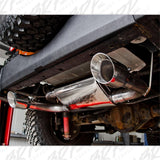 MBRP axle-back exhaust system fits 2007-2011 Jeep Wrangler dual rear exit Armor Plus Series T409 stainless steel S5528409 2 inch inlet/outlet