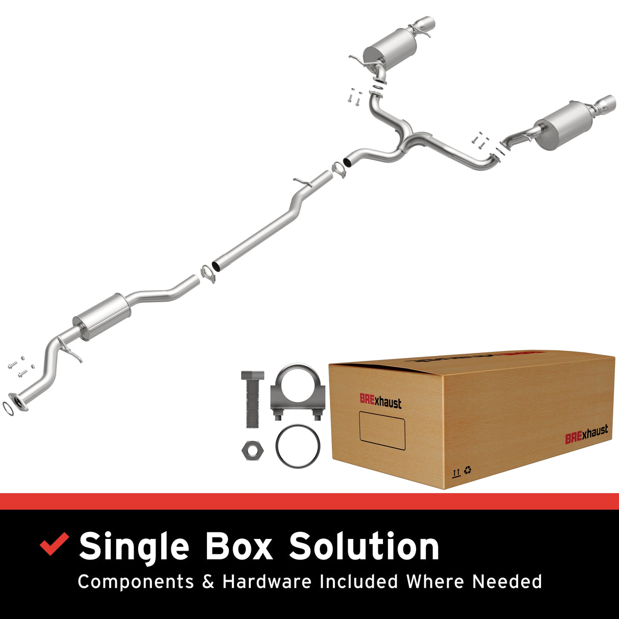 Fits 2007-2015 Mazda CX-9 Direct-Fit Replacement Exhaust System 106-0837 aluminized steel