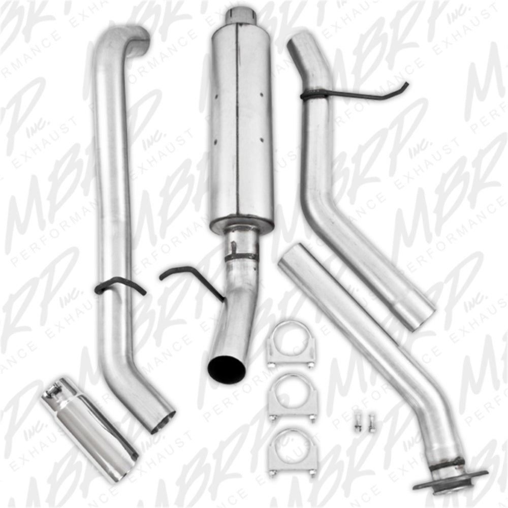MBRP cat-back exhaust system fits 2003-2006 Chevy Silverado 1500 single side exit aluminized steel S5014AL 3 inch inlet/outlet
