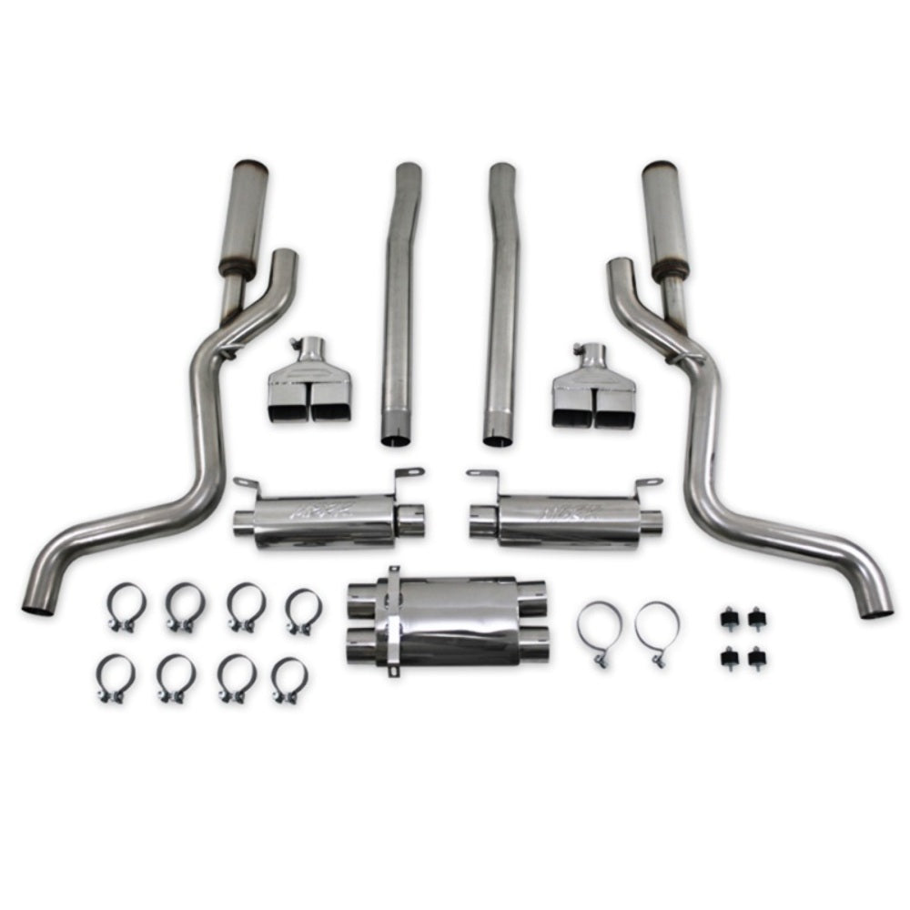 MBRP cat-back exhaust system fits 2008-2010 Dodge Challenger dual split rear exit Armor Pro Series T304 stainless steel S7110304 3 inch inlet/outlet