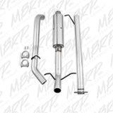 MBRP cat-back exhaust system fits Chevy Silverado 1500 single side exit aluminized steel S5036P 3 inch inlet/outlet